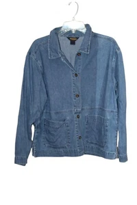 Vintage Woolrich Damen große Denim Knopfleiste 100 % Baumwolle breite Tasche PP17 A16 - Bild 1 von 5