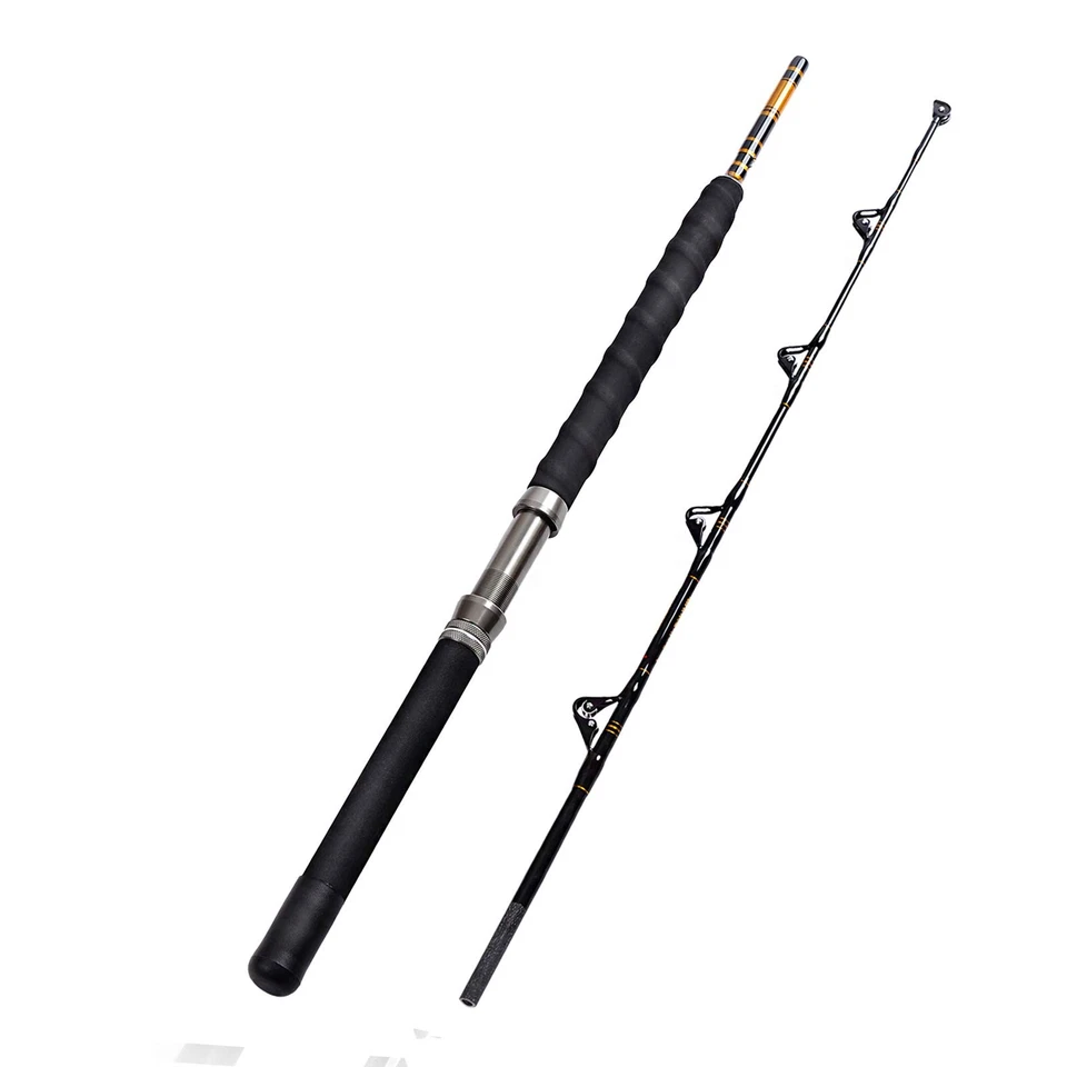 Fiblink 1-Piece Saltwater Offshore Heavy Trolling Rod (2-Piece 5’6” 30-50LB)..