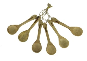 Juego de 6 cucharas de madera grabadas palabras inspiradoras utensilios de cocina decoración pequeños - Imagen 1 de 3