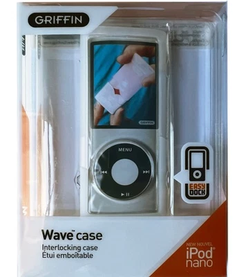 Protective Cover CLEAR HARD SHELL Tough Case for 4th GEN iPod Nano White Wave - Image 1 of 4