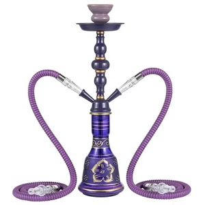Juego de cachimba de 20" - Kit de cachimba de cachimba premium de 2 mangueras con jarrón de vidrio, caja de cerámica... - Imagen 1 de 7