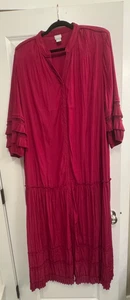 Chicos rotes Kleid Gr. 4 US 20/22 mit Häkel- und Rüschenbesatz - Bild 1 von 12