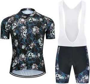 (USA seller) Men's Cycling Short Sleeve Jersey Shirt + Bib Set - Picture 1 of 4