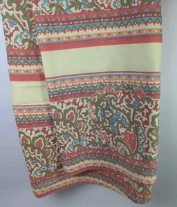 April Cornell Tablecloth 70" Round Floral Paisley Peach Blue Cottage Spring EUC - Picture 1 of 5