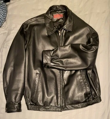 MEN’S Excelled BLACK LEATHER BOMBER JACKET  SIZE 2XX - Image 1 of 4
