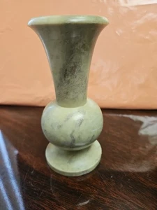 Marble Bud Vase Polished Green Black Stone Classic Modern Minimalist Luxury - Picture 1 of 15