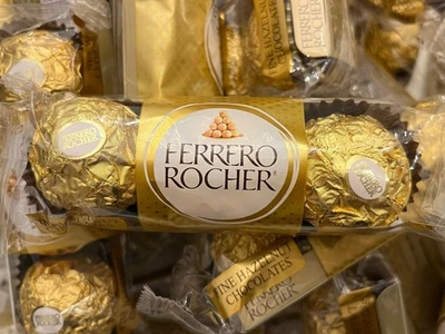 34 paquetes de chocolates finos de avellana Ferrero Rocher 102 ct total BB 1/26 B101 Foto 1 de 2