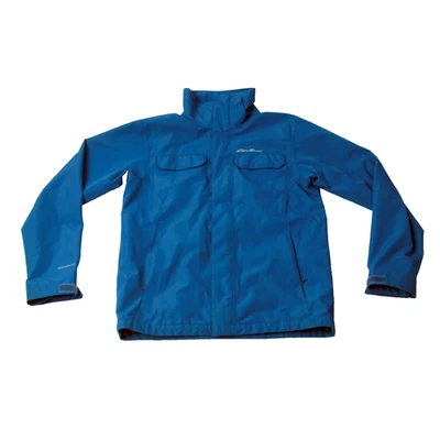 Chaqueta de Lluvia Eddie Bauer Cremallera Completa Borde Climático Impermeable Abrigo de Lluvia Hombres Talla Pequeña Foto 1 de 4