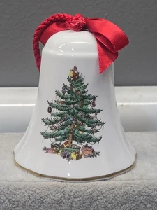 Vintage Spode Bell Merry Christmas Tree 6th in Series England China Holly In Box - Picture 1 of 13