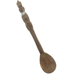 Cucchiaio totem tribale vintage intagliato a mano africano Masai 14" cucchiaio filo avvolgente - Foto 1 di 18