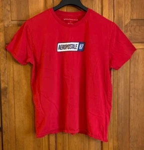 Men's Aeropostale Short Sleeve Red T-Shirt Tag Size L - Picture 1 of 4