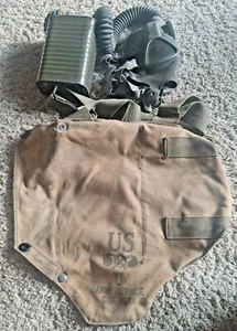 WWII U.S. Army Service Gas Mask Canister Carrying Bag Firestone 7/42 - Picture 1 of 10