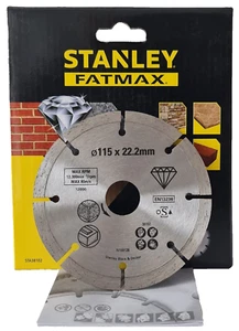 STANLEY FATMAX Diamond Cutting Disc Heavy Duty Brick Granite Marble 115 x 22mm - Picture 1 of 3