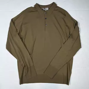 $325 Nueva Camisa Polo JOHN SMEDLEY Para Hombre Talla XXL 2XL Marrón 100% Lana L/S 3 Botones - Imagen 1 de 6