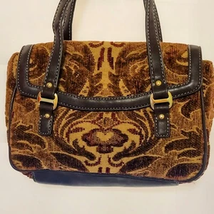 Etienne Aigner Mini Double Handle Tapestry Chenille Purse Handbag Satchel  - Picture 1 of 10