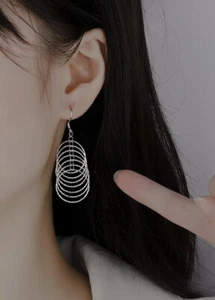 Fine Silver Big Hoop Earrings Silver Hypoallergenic Ingot S999 Gift - Picture 1 of 4