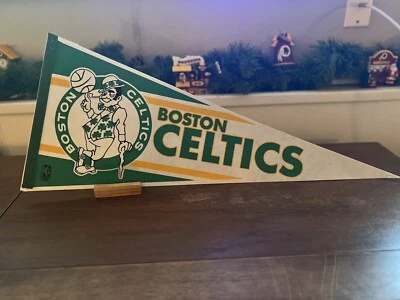 NBA Boston Celtics Vintage Pennant 1980s Super Flat BEAUTIFUL! VF 8.5 Larry Bird - Image 1 of 4
