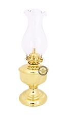 Brass Table Lantern Glass Oil Lamp 9.5 Inch Collectible Home Decorative Best Gif