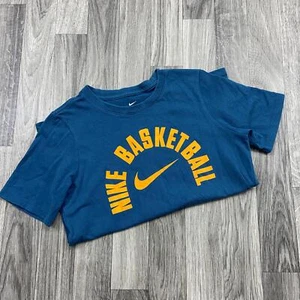 NIKE Graphic Print Dri-Fit Blue/Orange Crewneck T-Shirt Youth Size Small - Picture 1 of 6