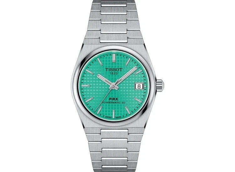 NEW TISSOT T1372071109101 PRX AUTO 35MM MINT GREEN BRACELET T137.207.11.091.01 - Image 1 of 1