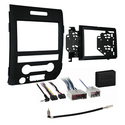 Kit de instalação e fios de rádio duplo din estéreo veicular 95-5820B para 2009-2014 F-150 - Imagem 1 de 4