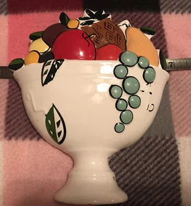 Bolsillo de pared vintage con temática de frutas Lefton - Imagen 1 de 5