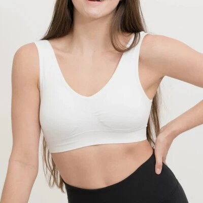 Sujetador cómodo Coobiebra para mujer, sujetador de tirantes anchos sin costuras sujetador diario para Foto 1 de 4