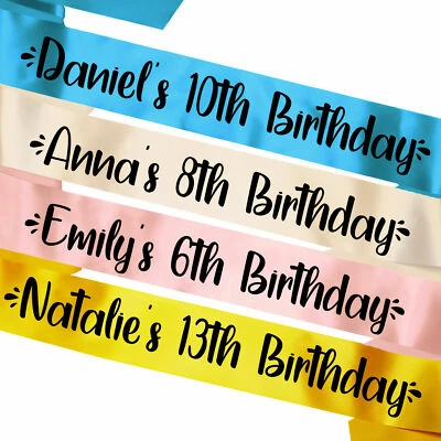 Personalised Birthday Sash 6th 8th 10th 13th Lockdown Gift Idea Party Present