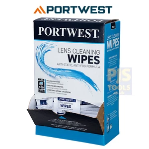 100 x Portwest PA01 lens cleaning wipes anti static & fog towelettes 5in x 8in - Picture 1 of 1