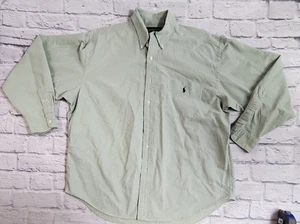 VTG Ralph Lauren Button Up Big Shirt Button Up Textured Mint Green Men's L EUC - Picture 1 of 7