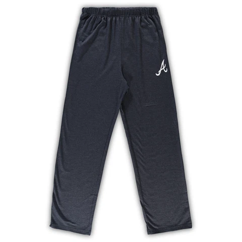 Men's Heathered Navy Atlanta Braves Big & Tall Pajama Pants Cover