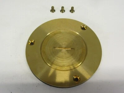 Cubierta redonda de caja de piso de receptáculo individual Hubbell Terrazzo S3325 de 2-1/8 pulgadas de latón. Foto 1 de 4