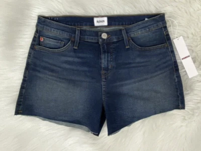 Hudson 女式 28 码蓝色牛仔 Gracie 切割牛仔裤短裤 3 英寸内缝全新 — 第 1/4 张图片