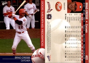 Brad Cresse 2005 MultiAd Memphis Redbirds #8 Card *AutographDen*
