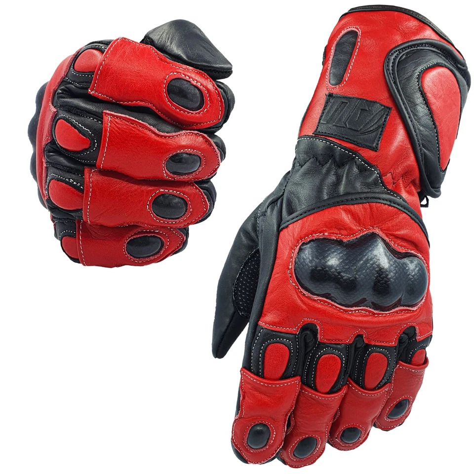 Motorcycle Leather Gloves Motorbike Racing Thermal Protection Hard Knuckle Motor - Изображение 1 из 1