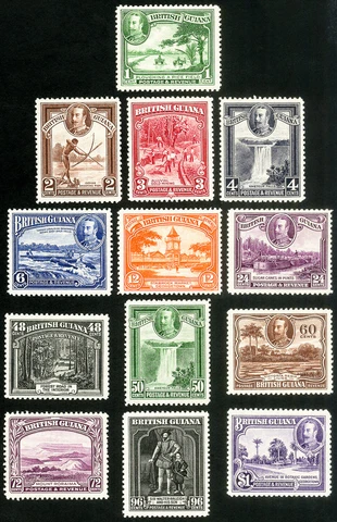 British Guiana Stamps # 210-22 MLH VF Scott Value $174.45 Cover