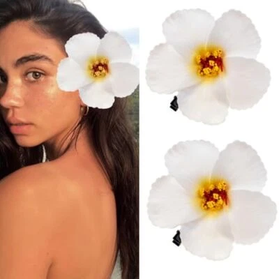 2 Pcs Hawaiian Plumeria Flower Hair Clips for Women Girls Hair Accessories - Image 1 of 3