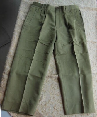 Pantalones Baxter Pantalones Verde Oliva Pliegues Frontales Talla W38 L25 Foto 1 de 4