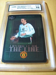 JOHN O'SHEA MANCHESTER UNITED 2003 UD STRIKE FORCE LAYING IT ON LINE GRADO 10 - Foto 1 di 1