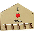 'I Love Brazil' Wall Mounted Hooks / Rack (WH032536)