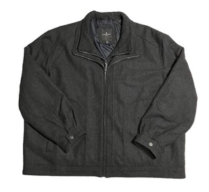 Mens London Fog Wool Blend Double Front Zipper Coat Jacket Charcoal Gray 4X EUC - Picture 1 of 17