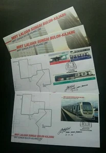 [SJ] Malaysia MRT Sg Buloh - Kajang Line 2017 Train Railway (FDC) *signed - Picture 1 of 7
