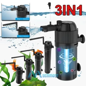 Internal Aquarium Fish Tank UV Sterilizers Filter Submersible Oxygen Water Pump - Picture 1 of 42