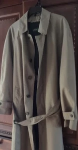 Ralph Lauren trench coat men's 40 XL tan lined overcoat regular - Picture 1 of 18