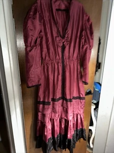 Red Dress Costume Dickens Faire Steampunk Polyester Larger Size - Picture 1 of 7