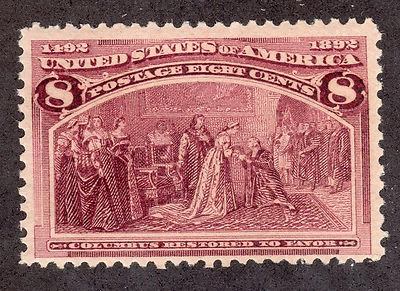 US # 236 (1892) 8c-MNH - Grade: FVF-Columbian (Columbus Restored to Favor) - Image 1 of 2