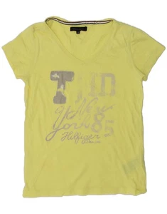 TOMMY HILFIGER Girls Graphic T-Shirt Top 9-10 Years Yellow Cotton BF05 - Picture 1 of 4
