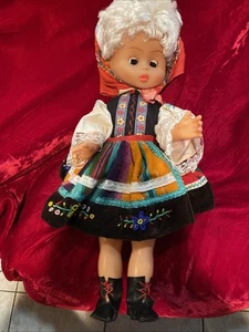 Vintage Polish Doll Rooted Hair Traditional Ethnic Costume 20in - Picture 1 of 5