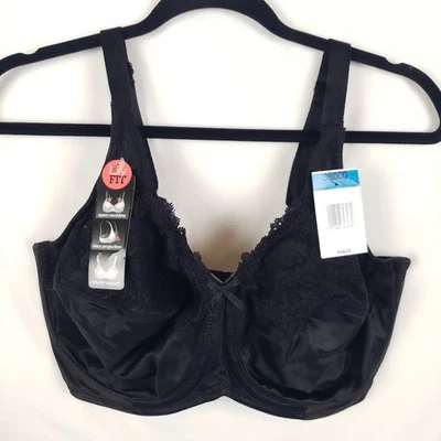 Sujetador Lillyette Minimize 38DDD sin forro con aros negro encaje ribete 0428 nuevo con etiquetas Foto 1 de 4