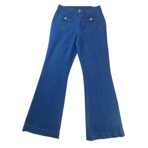 Jason Wu Damen High Rise Front Patch Pocket Messing Knopf blau Denim Jeans Gr. 8 - Bild 1 von 12